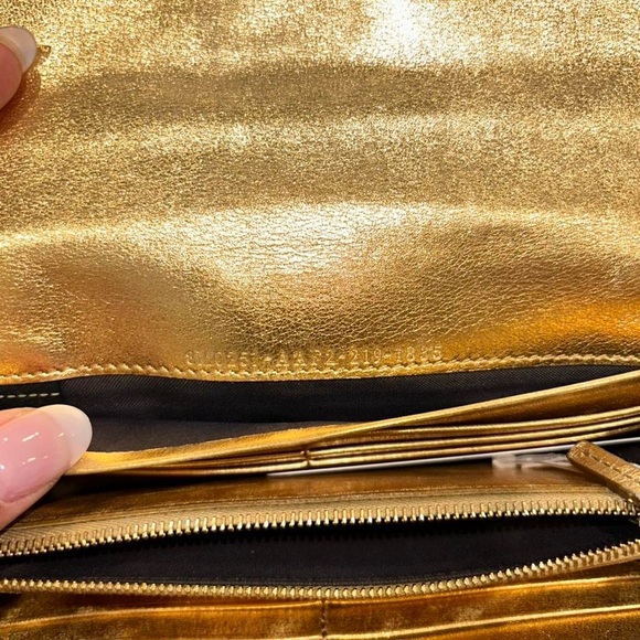 RARE FENDI Gold Zucca Embossed Wallet on Chain ✨ Discontinued Y2K Mini Bag - Picture 7 of 8